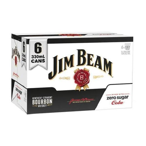 Jim beam n zero cola 6pk cans